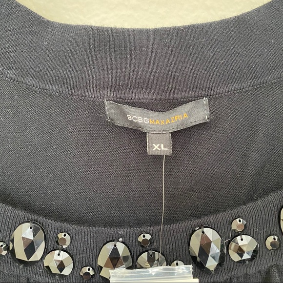 NWT BCBG Black Jewel Embellished Neckline XL - Picture 7 of 10